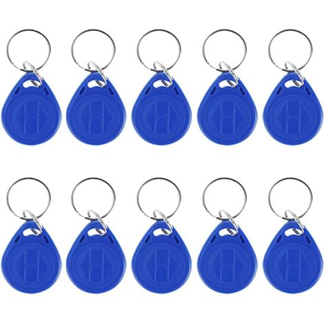 RFID Lot de 10 porte-clés bleu 125 kHz pour systèmes de contrôle d'accès (1/5)
