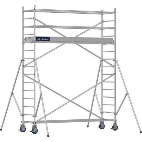 DUARIB - Échafaudage roulant aluminium Docker – Version lisses – Largeur 85 cm – Hauteur max 11,90 m – Longueur 2,05 / 2,54 / 2,95 m - Hauteur de plateau 2,9 m - L 2,95 x l 0,85 m (1/3)