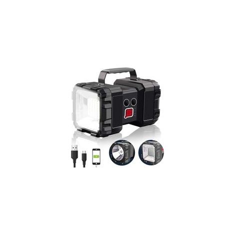 Projecteur LED rechargeable, capacité de 10000 mAh, 1200 lumens, autonomie ultra-longue de 20 heures, 3+4 modes d'éclairage, lampe de camping étanche avec sortie USB faisant office de batterie externe (1/5)