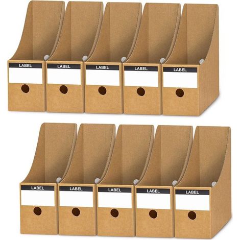 Revistero,10 carpetas,Caja para revistas de escritorio A4,Separadores de archivos y carpetas,Organizador de escritorio,9 x 26 x 27 cm (1/5)