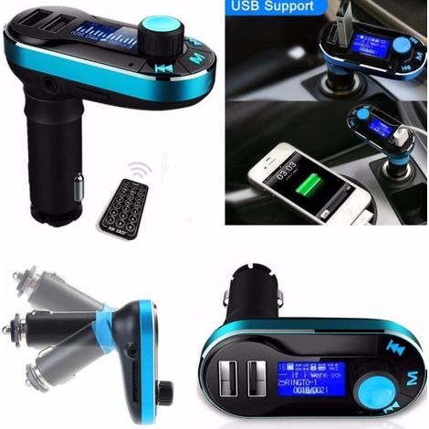 Bluetooth-Radio, MP3-Player, Autoradio, FM-Transmitter, USB-SD-Modulator, Auto blau. (1/5)