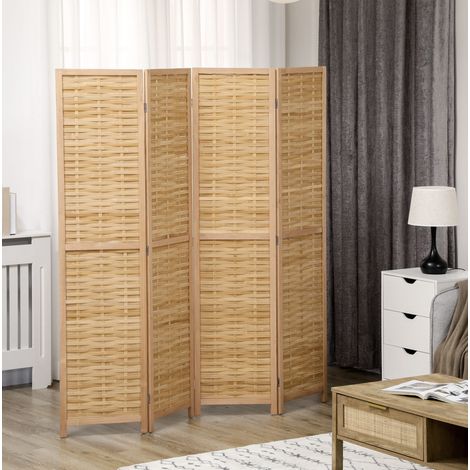 Paravento a 4 pannelli 160 x 170 cm in bambù naturale OKMYHOME (1/5)