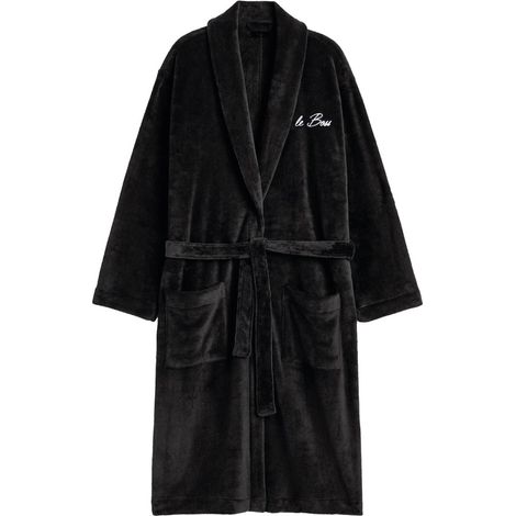 Robe de Chambre Polaire "Le Boss" Noir