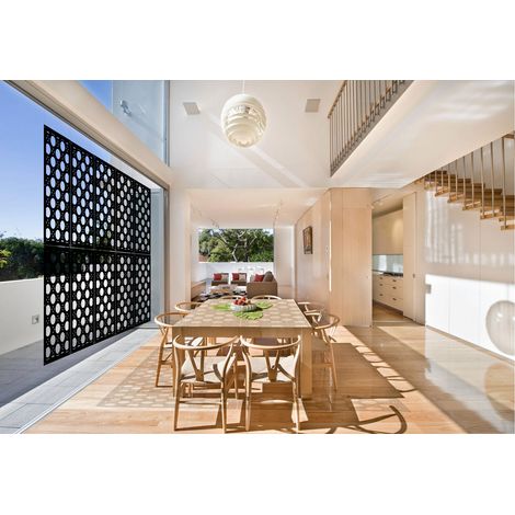 NOTTINGHAM - Panneau ajouré en PVC - Brise-soleil - Dimension : 50x150 cm - Couleur : noir