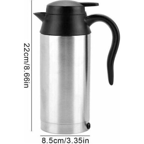 Bouilloire Électrique Voiture 24V Env.750ml Tasse Chauffante avec l'Allume-Cigare Bouteille Tasse à Café Mugs Camion Distributeur d'Eau Chaude Voyage Cadeau Noël Chauffeur