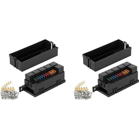 Adatto per scatola portafusibili e relè a 11 canali da 12 V per autoveicoli, con relè e fusibili a 5 pin, ideale per auto, berline, navi, camion, rimorchi e imbarcazioni.