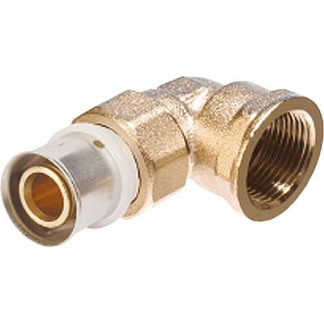 Raccord a sertir p. multi, TH Raccord a vis coude filet fem. 20x2 - 3/4" (1/4)