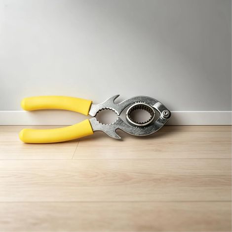 Llave multifunción de acero inoxidable para grifos y fregaderos, con mango antideslizante ideal para extraer aireadores y aflojar filtros. (1/3)