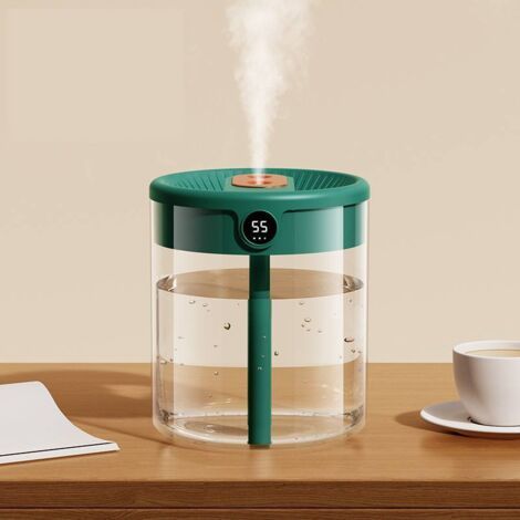 Humidificateur de chambre écologique, 2 L, brume fraîche, idéal pour la maison et la chambre de bébé, capteur d'humidité, autonomie de 20 heures, remplissage et nettoyage faciles, silencieux. (1/5)