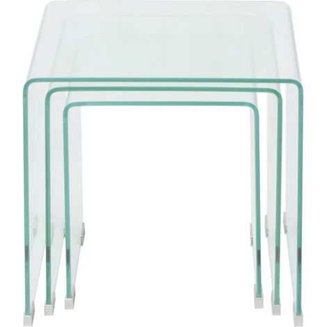 Maison Exclusive - Set da Tavolo ad Incastro a 3 pz in Vetro Temprato Trasparente
