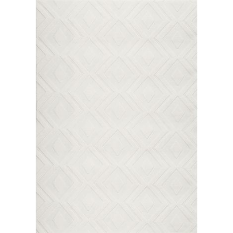 Tappeto Moderno Rettangolare per Soggiorno Jacquard 160 x 230 cm a Pelo Corto Bianco Sporco Kevirel (1/5)