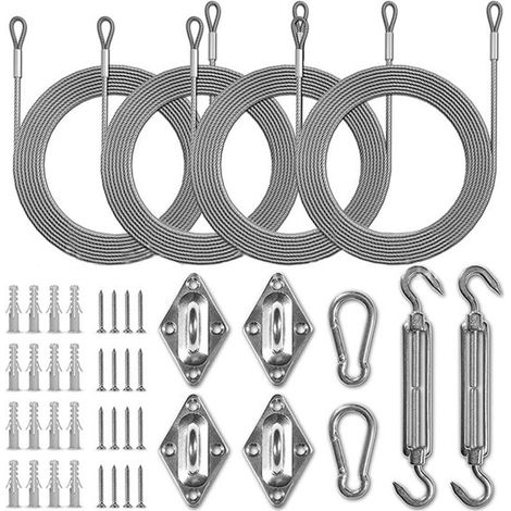 Kit de montaje para toldo de acero inoxidable 304 - Herrajes completos para toldo rectangular, cuadrado y pérgola (1/5)