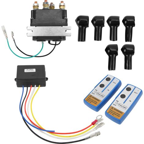 Treuil électrique professionnel, relais 12V 250A, surface noire poudrée, compatible 2000lb-5000lb pour quad et SSV (1/5)