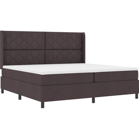 Maison Exclusive - LED Boxspringbett mit Matratze Dunkelbraun 200