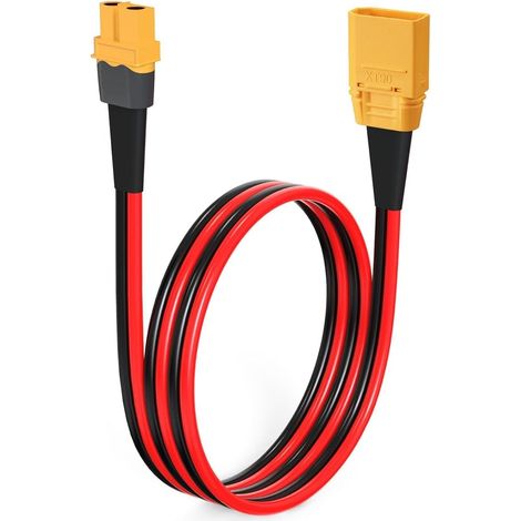 Câble adaptateur XT60 vers XT90 10AWG XT60 femelle vers XT90 mâle Câble connecteur pour batterie Lipo de drone RC (0,6 m) (1/5)