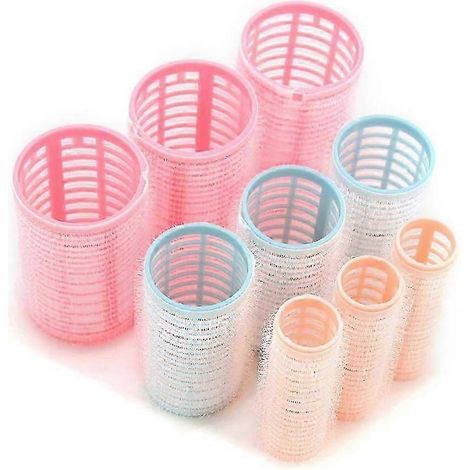 Ensemble de 12 bigoudis auto-agrippants pour cheveux, avec sac de rangement pour la coiffure. (1/5)