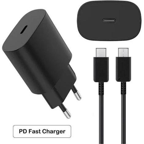 Chargeur rapide Samsung 25 W avec câble USB-C de 2 m, adaptateur de charge ultra-rapide pour Galaxy S24, S23 et S22 Ultra, prise secteur idéale pour les voyages. (1/5)