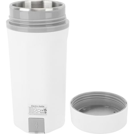 Bouilloire électrique de voyage portable 300 W 500 ml en acier inoxydable 304, mini-bouilloire automatique pour café, thé et lait, blanche, prise UE 220 V 50 Hz (1/5)
