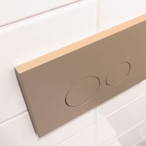 FugaFlow Plaque de commande - pour réservoir encastrable Geberit UP320 - DualFlush - boutons ronds - synhtétique - taupe