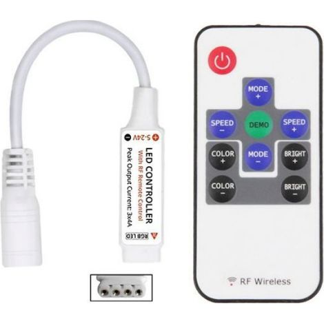 Controleur Led Rgb - Sans Fil Rf - 5 V A 24 V - Pour Bande Led - 1 Unite (1/5)