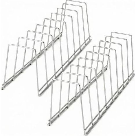 2 pièces support de couvercle de casserole, égouttoir à vaisselle, acier inoxydable, support d'organisateur de cuisine pour assiettes, couvercle de casserole, poêles (1/4)