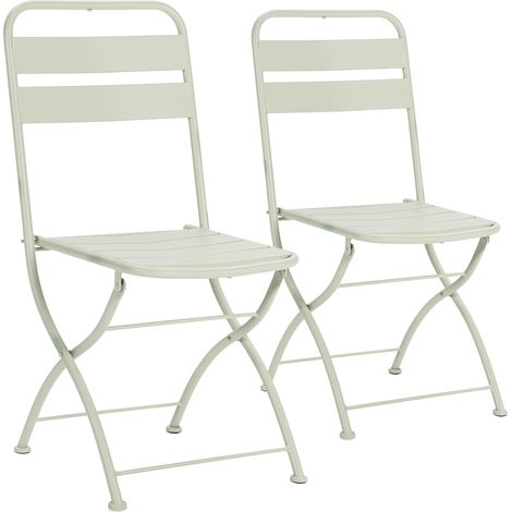 Set di 2 sedie da giardino pieghevoli Perla in metallo verde