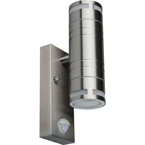 Lámpara LED doble V-TAC, sensor y portalámparas 2GU10 en acero, doble haz, IP44