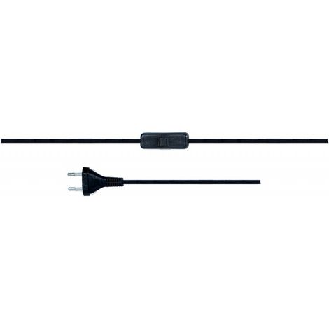 Câble de connexion avec interrupteur, plat noir, OMYp 2x0,75 (1/3)