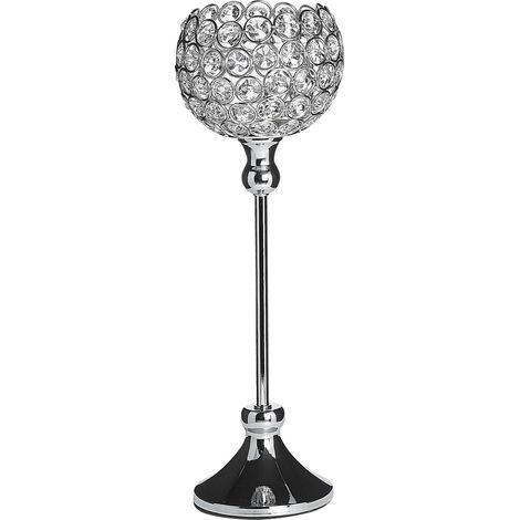 Kerzenständer ESTERNAY Metall 27 cm Silber