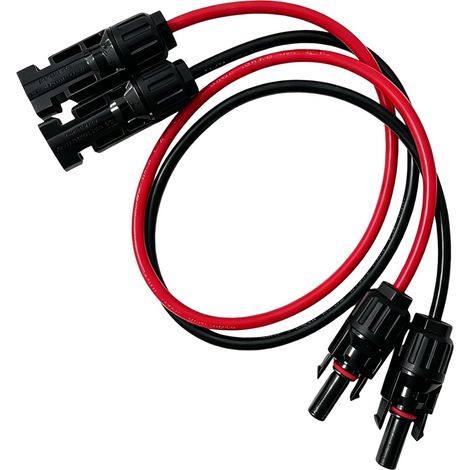 2Pcs Câble d'extension 5,3mm² Photovoltaik Solarpanel,Cable Panneau Solaire,IP67 Étanche,Câble photovoltaïque avec Prise,1 Paar (Rot (1/5)