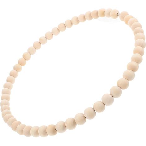 Couronne de Perles Naturelles en Bois avec Cerceau Inoxydable (1/5)