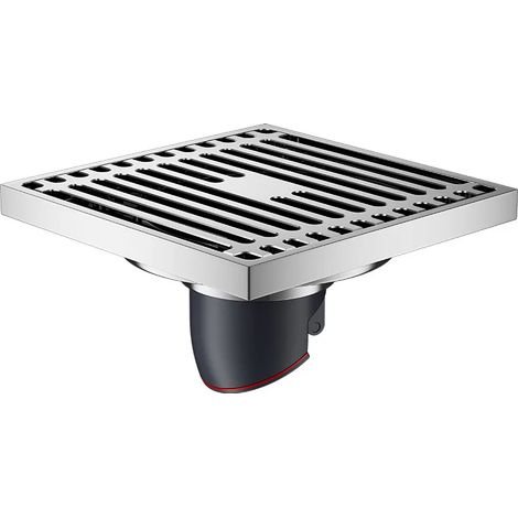 (10X10 S Silver)square deodorant floor drain, all-copper large displacement gray brushed floor drain, Bathroom dry area invisible floor drain (1/4)