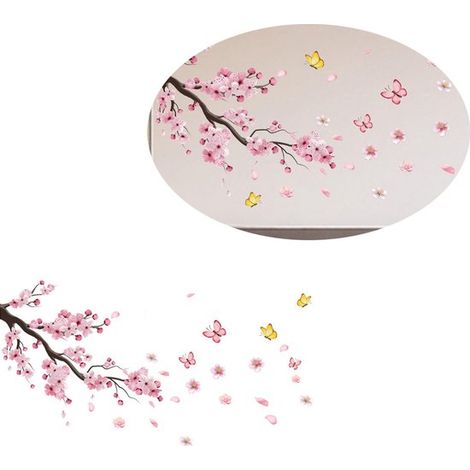 Pegatinas de pared de árboles, mariposas y flores, Papel pintado autoadhesivo, Pegatinas de pared de sala de estar, Pegatinas de pared (1/5)