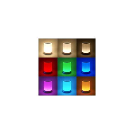 Luce notturna Bluetooth con altoparlante integrato per adolescenti (ragazzi e ragazze), lampada da comodino portatile con touch e altoparlante LED colorato. - Crezuo