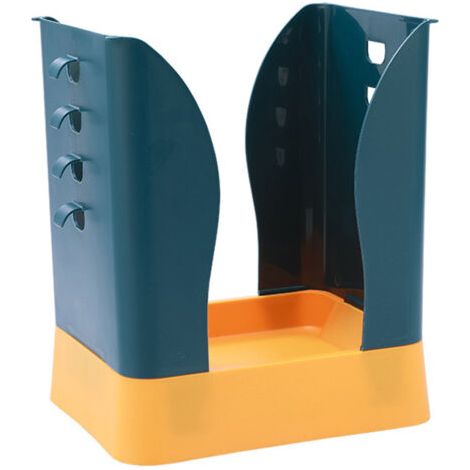 Cestino in plastica estraibile con porta sacco, grande capacità, adatto per cucine e bagni (blu, giallo) (1/5)