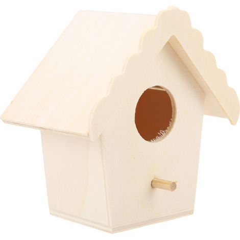 Nichoir en bois à faire soi-même, panneau composite, cage à oiseaux en bois faite main pour les activités créatives des enfants, toit en dentelle n° 4 (1/5)