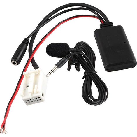 Adaptateur de connecteur d'entrée AUX compatible Bluetooth 12 broches compatible avec E60, E63, E64, E65, E66, E81, E82 et E87. (1/5)