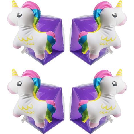 Brassards gonflables pour enfants, avec imprimé licorne et flamant rose, forme tubulaire pour garçons et filles dans la piscine. (1/5)