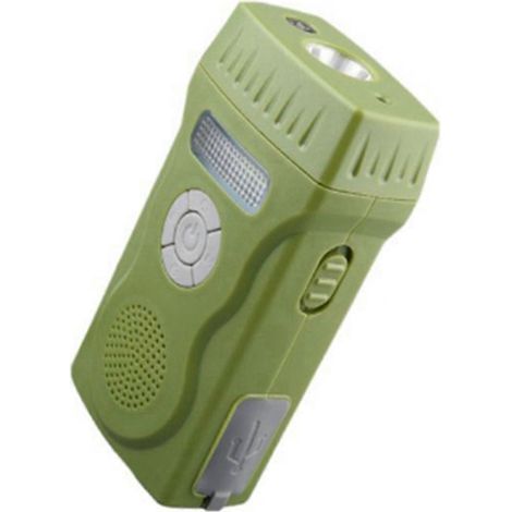 Lampe torche multifonctionnelle à dynamo pour éclairage d'urgence extérieur avec projecteur radio intégré (1/5)