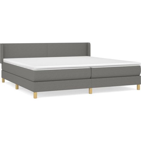 Maison Exclusive - Giroletto a Molle con Materasso Grigio Scuro 200x200 cm Tessuto (1/5)