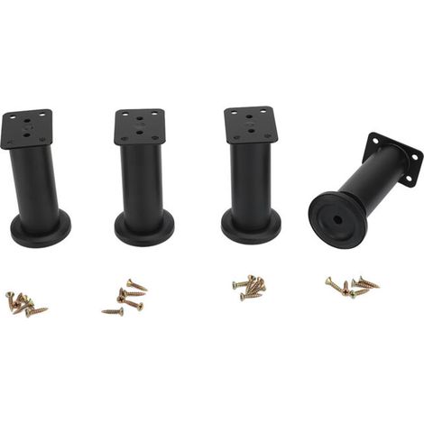Jeffergarden Lot de 4 pieds de meubles en métal réglables pour étagères de cuisine, canapé, table, chaise, bureau, armoire, 12 à 18 cm / 4,7 à 7,1 pouces (1/2)