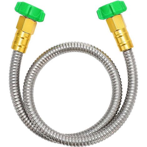 Tuyau d'arrosage court, tuyau de raccordement étanche en métal, pour jardin extérieur 90 cm (3 pi) - (1/5)