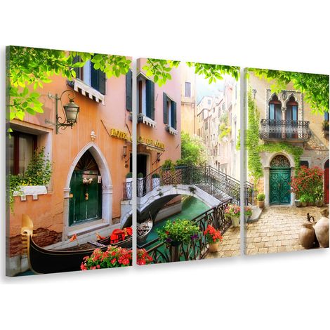 Tableau triptyque Tableau photo illustrée hôtel ca dei conti - 90x60 cm (1/4)