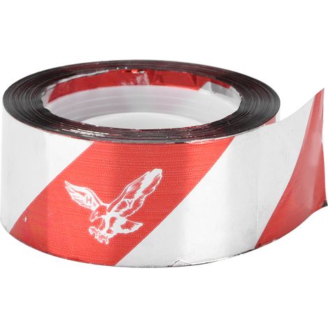 Reflektierendes Vogelabwehrband für Spechte, Tauben und Grackeln - 100 m Rot/Silber (1 Stück) (1/5)