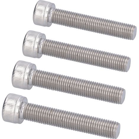 Vis à capuchon à douille hexagonale en acier inoxydable A2, matériel de fixation à pas fin de 1.25mm, 4 pièces, M10x55