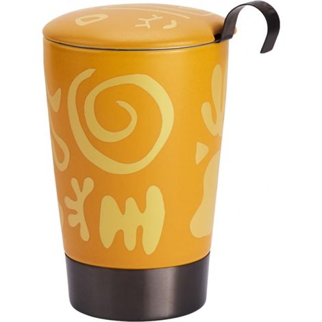 Tasse en porcelaine à double paroi avec infuseur Opéra Jaune (1/2)