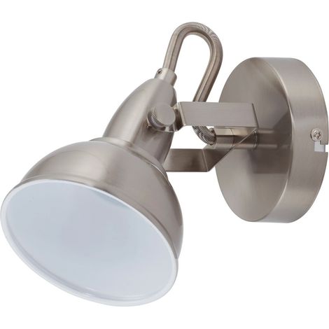 Faretto da parete con spot orientabile e girevole 1xE14 40W metallo bianco satinato Briloner (1/5)