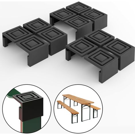 Deuba 12x Piedini Antigraffio per Pavimento Set Birreria Tavoli e Sedie da Giardino Parquet Piastrelle PVC (1/7)