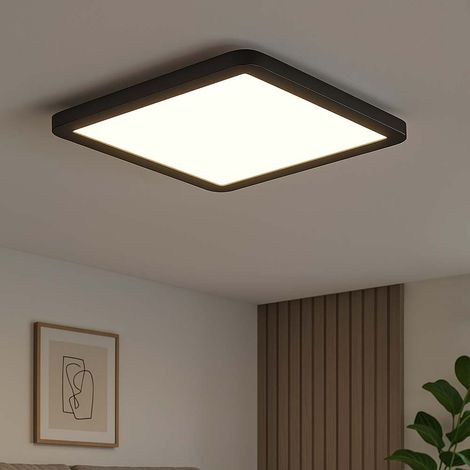 Plafoniera nera Plafoniera quadrata Luce per corridoio Luce da cucina LED opale, 18W 1000lm bianco neutro, LxLxH 30x30x3 cm