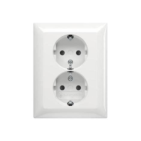Busch-Jaeger SCHUKO® Enchufe doble Cubierta completa Safety+ blanco alpino - Busch-balance® SI (202 EUJB-914), 2TKA00003911
